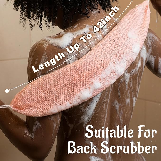 Yiclick African Net Sponge Authentic with Knots - Exfoliating Washcloth Towel, Back Scrubber for Shower Bath, Exfoliating Body Scrubber Exfoliator, African Rags Wash Cloth Loofah Lufa Sponge