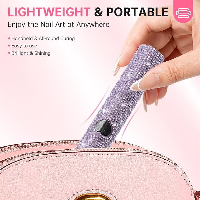 UV Light for Gel Nails, Handheld UV Nail Lamp | Portable LED Nail Lamp, Mini Nail Dryer, USB Nail Light for Fast Curing