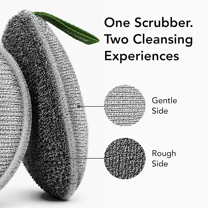 ZOMCHI Extra Large Exfoliating Body Scrubber, Dual-Texture Shower Sponge for Smoother Skin, Gentle & Rough Body Exfoliator Sponge, Bigger Dead Skin Exfoliator for Men (2 Pack)