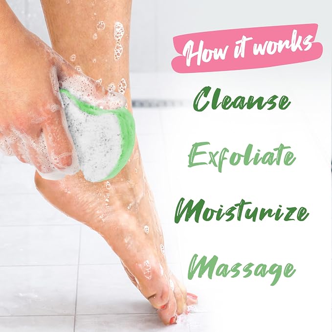 Spongables Pedi Scrub Foot Exfoliating 20+ Wash Sponge, Mint, 1 Count