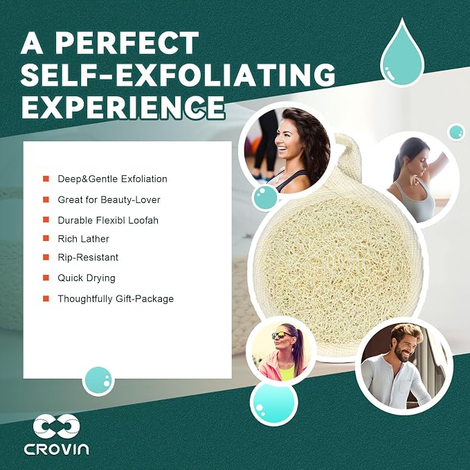 Premium Exfoliating Facial Loofah Pads, Natural Luffa Face Scrubber and Cleansing Face Sponge for Easily and Effectively Clean Up Your Face-8 Count (1 Pack)