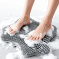 Shower Foot Scrubber Mat with Wall Mount Suction Cups, Foot and Back Scrubber for Use in Shower for Improve Skin Exfoliation (Grey)
