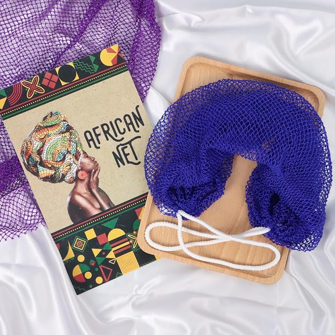 Yiclick African Net Sponge Authentic with Knots 2 Pack - Exfoliating Washcloth Towel, Back Scrubber for Shower Bath, Exfoliating Body Scrubber Exfoliator, African Rags Wash Cloth Loofah Lufa Sponge