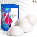 Konjac Sponge Face for Cleansing | Vegan + Microplastic Free | 100% Natural Plant Based | Non-Toxic | Sustainable Biodegradable | Eco-Friendly | Plastic Free Packaging