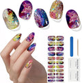Semi Cured Gel Nail Strips, 22pcs UV Nails Polish Art Sticker, Nail Wraps with UV Light Required for Home Manicure DIY, Long Lasting, Easy Application & Removal, Salon Quality (Dreamy Galaxy 036)