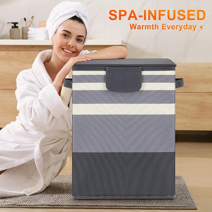Foldable 40L Large Towel Warmer Bucket，360° Even Heating SPA Towel Warmers for Bathroom, Fast Heating with 4 Modes & 30/60/90 Min Presets & Auto Shut-Off, Gift Box