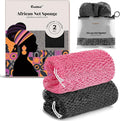 CORATED Authentic African Net Sponge with Knots, Shower Loofah Bath Sponge | Exfoliating Body Scrubber for Women and Men Daily Use Body Care, Travel Portable, Durable Bath Accessories for Bathroom