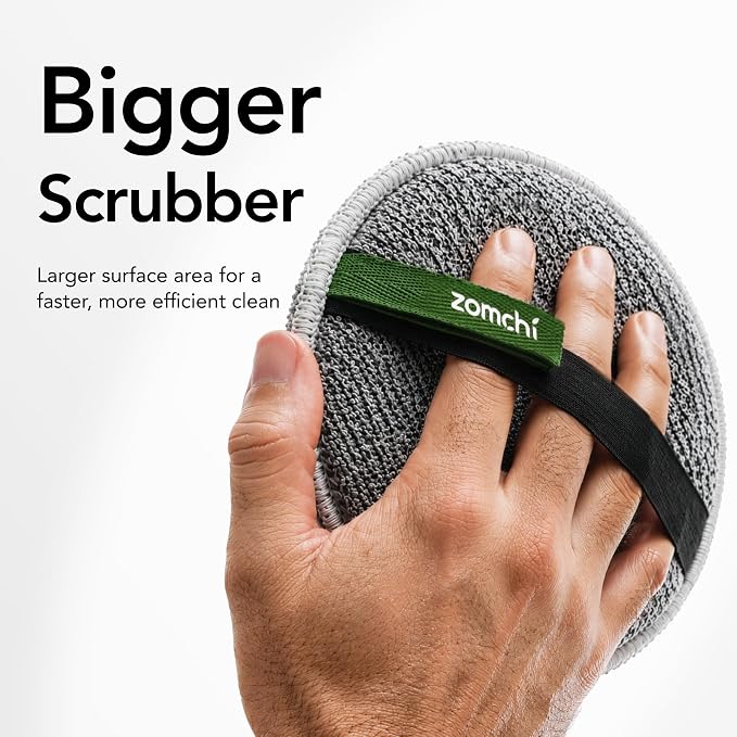ZOMCHI Extra Large Exfoliating Body Scrubber, Dual-Texture Shower Sponge for Smoother Skin, Gentle & Rough Body Exfoliator Sponge, Bigger Dead Skin Exfoliator for Men (2 Pack)