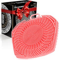 RamPula Face Scrubber, Silicone Exfoliating Brush for Men Women, Facial Cleansing Brush, Manual Waterproof Cleansing Skin Care, Blackhead Removing Pore Cleansing Massaging Face Brushes - Pink | Softening,Massage,Smoothening,Pores,Cleansing,Exfoliating