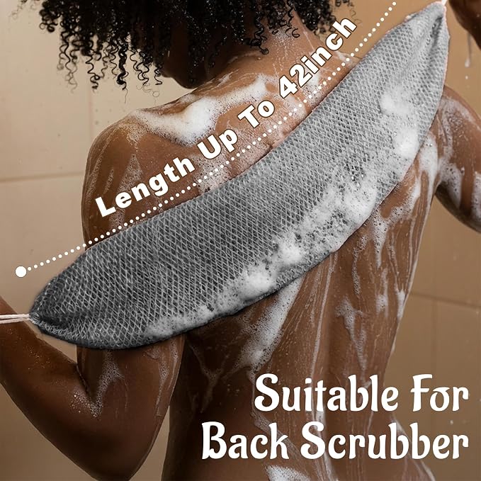 Yiclick African Net Sponge Authentic with Knots - Exfoliating Washcloth Towel, Back Scrubber for Shower Bath, Exfoliating Body Scrubber Exfoliator, African Rags Wash Cloth Loofah Lufa Sponge