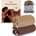 CORATED African Net Sponge Authentic, Shower Loofah Exfoliating Bath Sponge | Body Scrubber for Women and Men Daily Use Body Care, Travel Portable Bath Accessories Gifts for Women