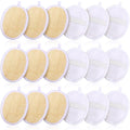 18 Packs Exfoliating Loofah Sponge Pads Facial Body Bath Shower Loofah Sponge Pad Natural Exfoliating Scrubber Brush for Men Women