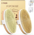 POPCHOSE Dry Brushing Body Brush, Natural Bristle Exfoliating Brush | Body Scrub for Smoother Skin: Supports Cellulite Treatment, Lymphatic Drainage and Blood Circulation Improvement