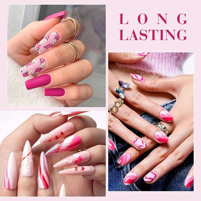 CANNI 9ML Gel Nail Polish Set, 6 Pink Shades UV LED Soak Off Gel Polish | Smooth Application • Highly Pigmented • Glossy Finish • Long-Lasting Wear • Nail Art • Salon DIY Manicure • Easy Application