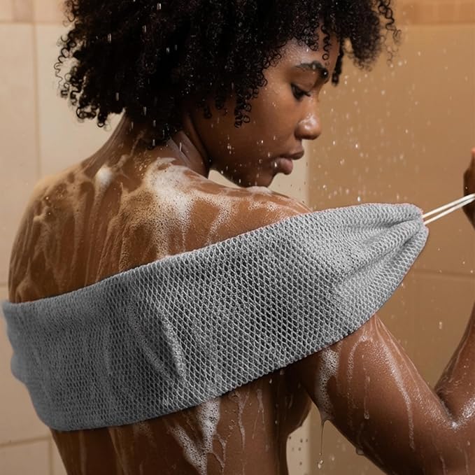 Yiclick African Net Sponge Authentic with Knots - Exfoliating Washcloth Towel, Back Scrubber for Shower Bath, Exfoliating Body Scrubber Exfoliator, African Rags Wash Cloth Loofah Lufa Sponge