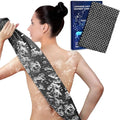 Exfoliating Washcloth Shower Towels Rich Silver Ion & Carbon Fiber | Premium Japanese Style Exfoliating Body Scrubber for Back Acne, KP & Smooth Skin, Longer Body Scrub Exfoliator with 2 Sides