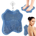 Silicone Shower Foot Scrubber Mat, 3 Brush Design, 11.8 x 11 in | Foot Scrubber Mat with Suction Cups helps Clean, Exfoliate, and Massage Feet in the Shower.Wall-Mounted or Floor Use