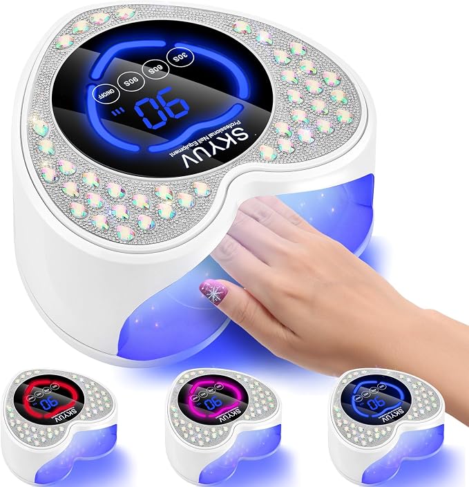 UV LED Nail Lamp, Rechargeable Cordless Nail Dryer for Gel Polish, UV Nail Light with 45 Beads, Professional Quick Dry Curing Lamp with 3 Timers Setting for Salon and Home