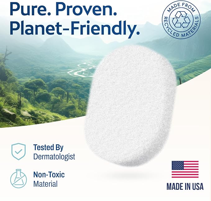 HartFelt Bath Sponges for Shower Women & Men | Soft Exfoliating Body Sponge for Dead Skin | Chemical-Free Sponges for Body | Cleanses Skin from Dirt & Excess Oil | Made in USA - Pack of 2