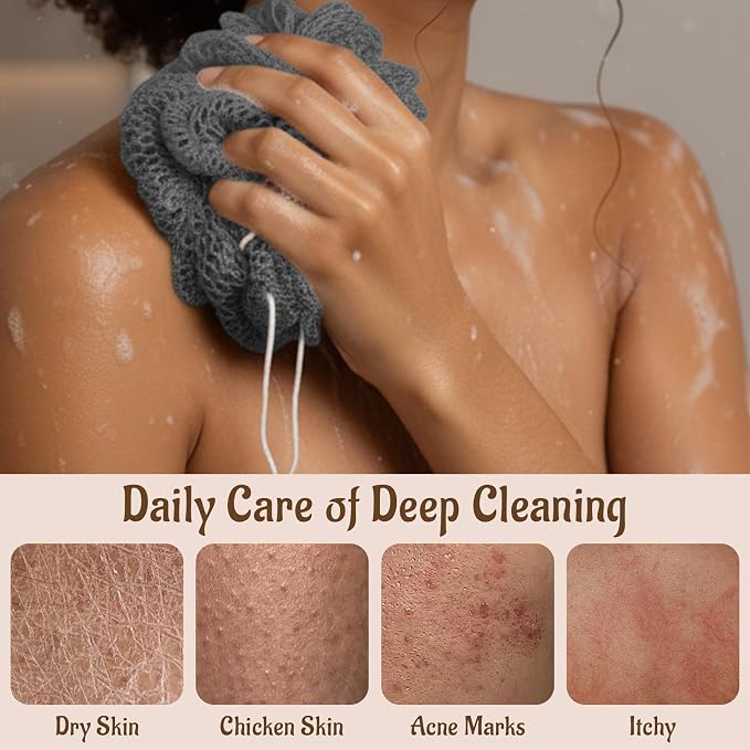 Yiclick African Net Sponge Authentic with Knots - Exfoliating Washcloth Towel, Back Scrubber for Shower Bath, Exfoliating Body Scrubber Exfoliator, African Rags Wash Cloth Loofah Lufa Sponge