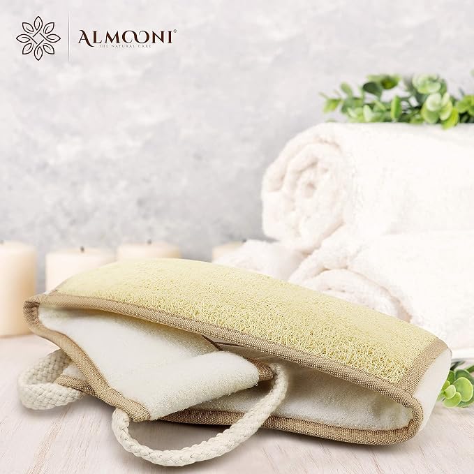 Premium Exfoliating Loofah Pad Body Scrubber and Back Loofah Scrubber, Made with Natural Egyptian Shower Loofah Sponge that Gets Your Body Clean