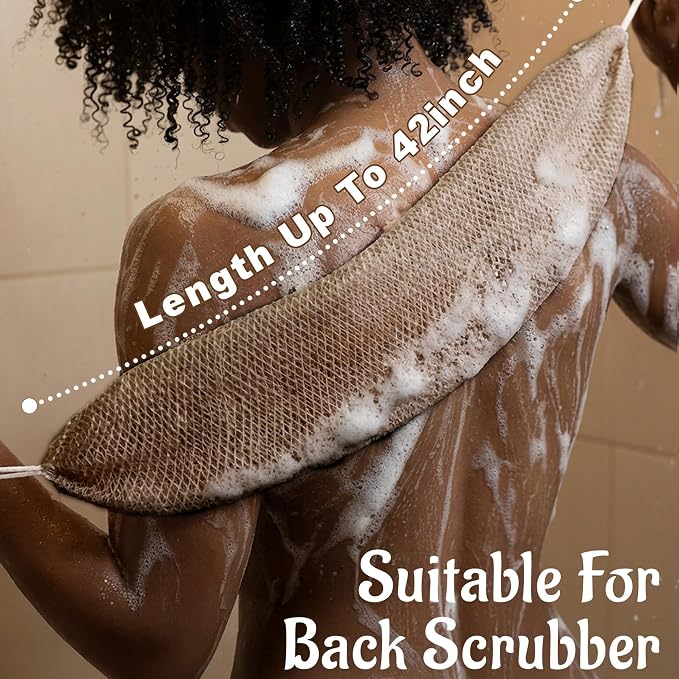 Yiclick African Net Sponge Authentic with Knots - Exfoliating Washcloth Towel, Back Scrubber for Shower Bath, Exfoliating Body Scrubber Exfoliator, African Rags Wash Cloth Loofah Lufa Sponge