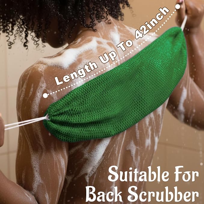 Yiclick African Net Sponge Authentic with Knots - Exfoliating Washcloth Towel, Back Scrubber for Shower Bath, Exfoliating Body Scrubber Exfoliator, African Rags Wash Cloth Loofah Lufa Sponge