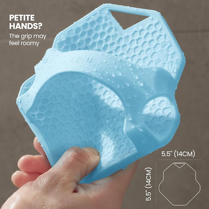 Silicone Shower Body Scrubber, Exfoliating Loofah Alternative - Sky Blue | Exfoliating loofah alternative, zinc & silver-infused silicone, hygienic, gentle for sensitive skin, durable & long-lasting