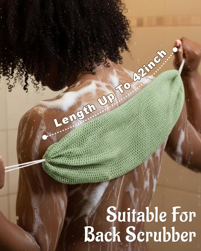 Yiclick African Net Sponge Authentic with Knots 2 Pack - Exfoliating Washcloth Towel, Back Scrubber for Shower Bath, Exfoliating Body Scrubber Exfoliator, African Rags Wash Cloth Loofah Lufa Sponge
