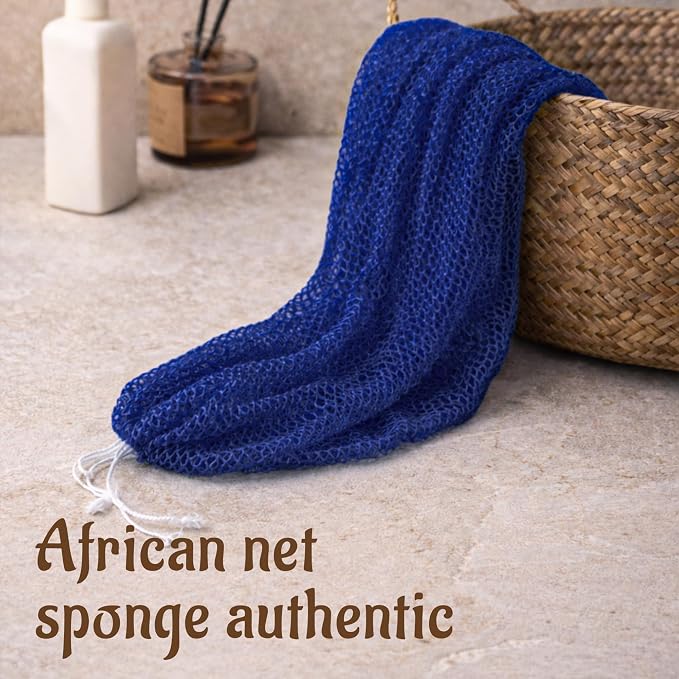 Yiclick African Net Sponge Authentic with Knots - Exfoliating Washcloth Towel, Back Scrubber for Shower Bath, Exfoliating Body Scrubber Exfoliator, African Rags Wash Cloth Loofah Lufa Sponge
