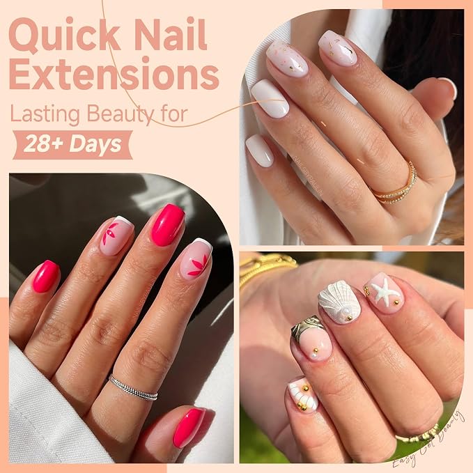 UNA GELLA Extra Short Nail Tips Square Pre-etched Full Cover 120Pcs | Soft Gel Square Nail Tips False Fake Nails for Acrylic Clear Short Press on Nails Home DIY Salon 12 Sizes for Women