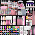 SAVILAND Essentials Acrylic Nail Kit for Beginners: Acrylic Nail Set with Glitter Powder 120ML Monomer Nail Drill Gel Nail Polish Nails Tips Home DIY Salon Use