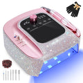 2-in-1 Rechargeable Cordless UV Nail Lamp & Electric Nail Drill Kit with Auto Sensor, LCD Display,45000 RPM Professional Gel Nail Dryer Machine for Home Salon Use & Training Nail Art Practice