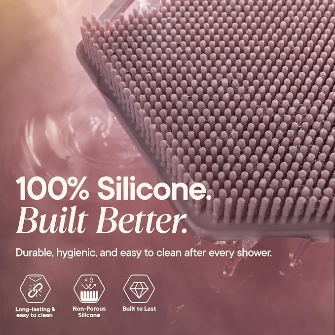 TOOLETRIES Silicone Body Scrubber 2.0, Loofah Alternative - Blossom | Gentle exfoliating shower scrubber that's quick drying, hygienic and longer lasting than traditional loofahs.