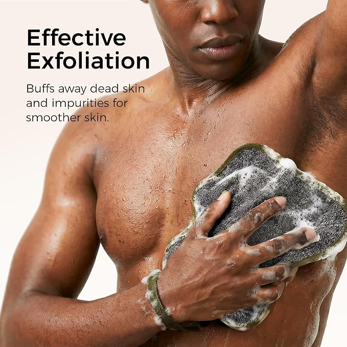 ZOMCHI 3 Pack Exfoliating Washcloth, Premium Facial and Body Wash Cloths with Softness and Scrubbing Two Sides, Bath Cloths for Women and Men (Smoke)