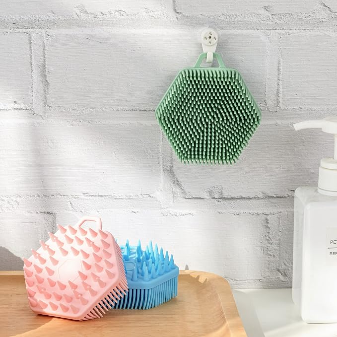 Premium Sensory Brush for Kids or Autism,Soft Silicone Body Scrubber,2 in 1 Sensory Room Occupational Therapy Fidget Brushes,Silicone Loofah,Pets Shower Brush Bath Shampoo Brushes