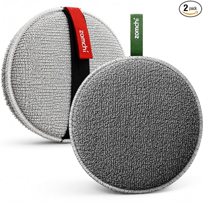 ZOMCHI Extra Large Exfoliating Body Scrubber, Dual-Texture Shower Sponge for Smoother Skin, Gentle & Rough Body Exfoliator Sponge, Bigger Dead Skin Exfoliator for Men (2 Pack)