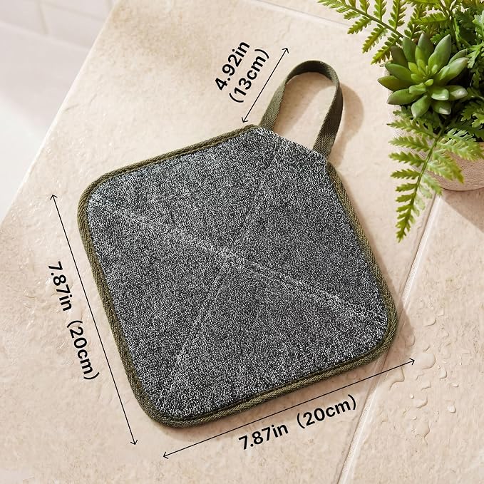 ZOMCHI 3 Pack Exfoliating Washcloth, Premium Facial and Body Wash Cloths with Softness and Scrubbing Two Sides, Bath Cloths for Women and Men (Smoke)