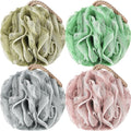 Loofah Sponge Pack of 4, Deep Cleansing Body Scrubber for Shower, Exfoliating Bath Sponge with Handle for Women and Men (001, 50g)