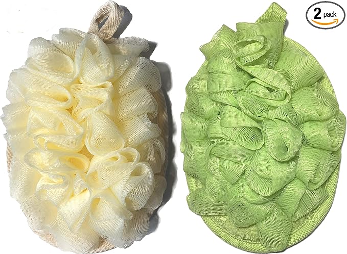 2 PCS Exfoliating Body Spa Bath Mitt for Men & Women - Loofah Sponge Brushes Pouf Bath Mesh Brush - Shower Scrubber Remove Dead Skin 5×7inchs
