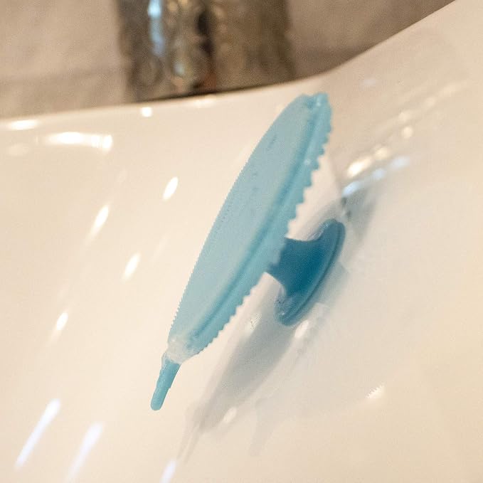 Innobaby Bathin Smart Silicone Cradle Cap Brush for Baby, Essential for Dry Skin & Eczema, Gentle Scrubber & Exfoliator with Suction Handle, Quick Dry Food Grade Silicone, Blue (2 Pack)