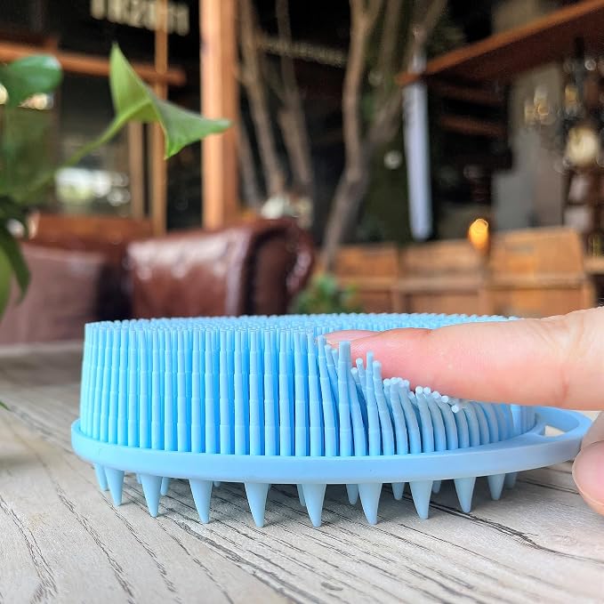 Premium Sensory Brushes for Kids or Autism,Soft Silicone Body Scrubber,2 in 1 Sensory Room Occupational Therapy,Silicone Loofah,Pets Shower Brush Bath Brush Shampoo Brush (3pcs(hangable-Spiked))