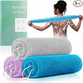 African Net Sponge Authentic, 3 Pack Exfoliating African Net Sponge, Deep Clean Bath Scrubber, Reusable Shower Sponge for Travel Portable Bath Accessories(Light Purple,Gray,Sky Blue)