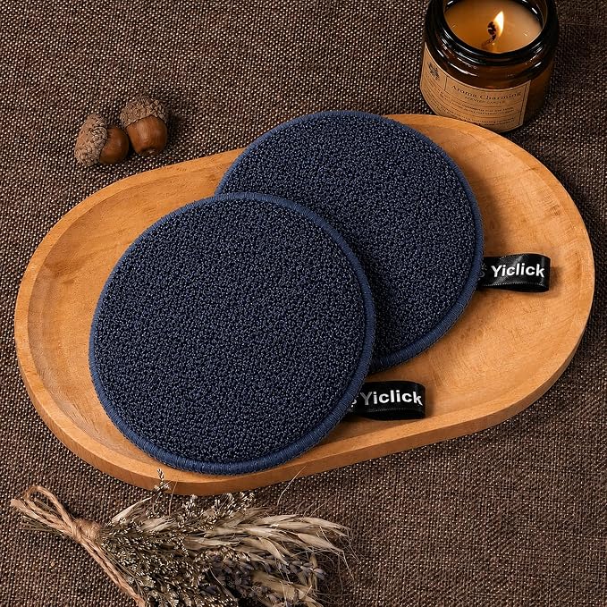 Exfoliating Body Scrubber (2 Pack), Body Exfoliator Scrubber, Exfoliating Sponge for Shower Bath, Shower Loofah Luffa Lufa with Handle, Dead Skin Exfoliator for Body Scrub, Men Women