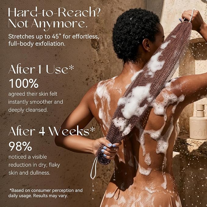 CORATED African Net Sponge with Knots Authentic, Shower Loofah Bath Sponge | Exfoliating Body Scrubber for Women Daily Use Body Care, Travel Portable Bath Accessories for Bathroom